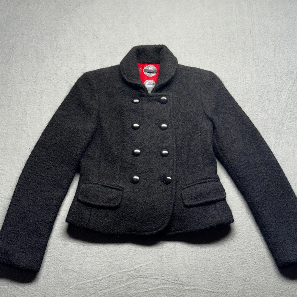 J. Crew Wool Blend Double Breasted Pea Coat Jacket Gray Size 6‎ Style 80061